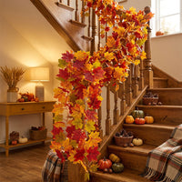 Artificial Maple Vine Autumn Thanksgiving Harvest Decoration for Photography Backdrop Wall Hanging