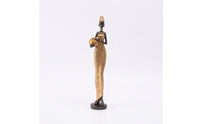 African Woman Figurine Elegante Figurine with Bowl Slender for Bookshelf