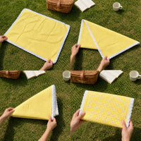Yellow Plaid Picnic Mat Outdoor Camping Ground Mat Moisture-proof Thickened Fabric Pad