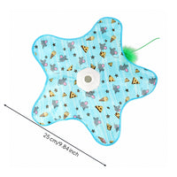 Electric Cat Play Mat with Motor Rechargeable Cat Toy with Feather Teaser Interactive Self-Playing for Cats, Kittens, Home