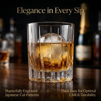 Japanese Cut Crystal Whiskey Glass, Minimalist Style