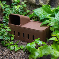 Ceramic Reptile Cave and Moisture Retaining Reptile Hide, Leopard Gecko Habitat Accessories, Textured Standing Shelter for Reptile and Turtle