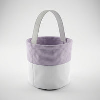Personalized Easter Basket Versatile Striped Seersucker Bucket Hard-Wearing Embroidered Name Basket for Young Children, Infants, Gift Giving, Nursery