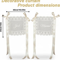 2pcs Newlywed Wedding Chair Back Decor, Vintage Lace Table Decoration for Wedding Ceremony