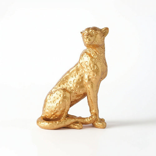 Leopard Sculpture Gold Decoration Resin for Console Table