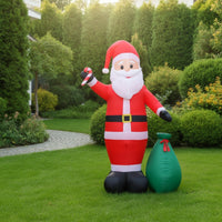 Inflatable Santa Santa Figure with Gift Sack Standing Giant Inflatable Santa Holiday Decor Outdoor Festive for Yard, Garden
