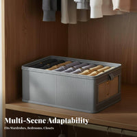 Large Capacity Foldable Clothes Storage Box Space-Saving Foldable Clothes Organizer Sturdy Frame for Students, Homeowners