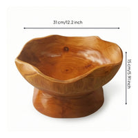 Fruit Bowl Rustic Fruit Bowl with Pedestal Base Sculptural for Dining Room