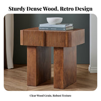 Single-Drawer Wooden Side Cabinet Walnut Finish Nightstand sturdy Wood Construction Minimalist Design for Homeowners