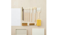 12 Pieces Craft Brush Kit with Sponge Long-Handled Ceramic Glaze Brush Soft
