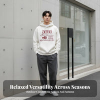 Korean Style Hooded Sweatshirt, Relaxed Long Sleeve Top, Letter Print Unisex Autumn
