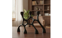 Modern Three-Arm Candelabra Glossy Sculptural Candelabra Abstract Three-Arm Candle Holder Tabletop for Art Collectors, Minimalists, Dining Table, Entryway, Study