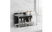 Desktop Storage Rack Brushed Metal Desk Organizer Shelf Sturdy Tabletop Display Shelf for Dresser, Coffee Station