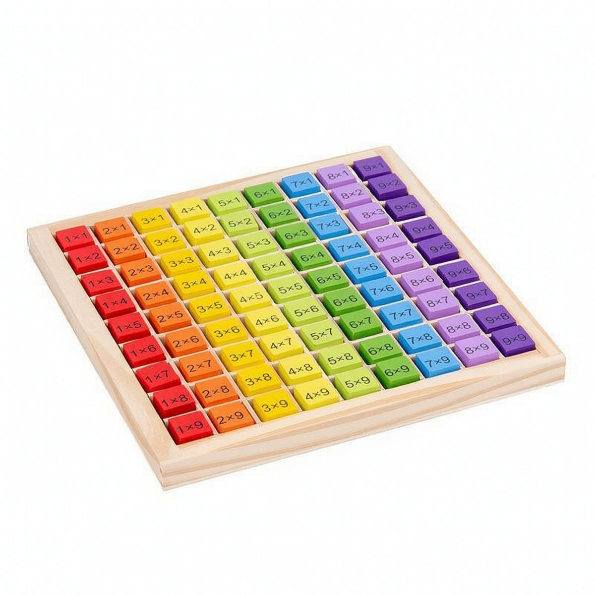 Multiplication Board with Wooden Tiles Hands-on Multiplication Board Game Math Toy Interactive Sturdy for Children, Classroom