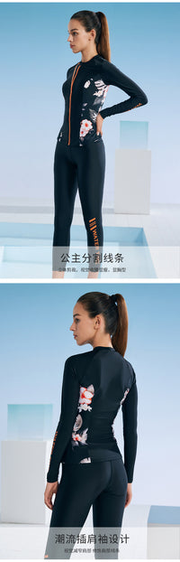 WaterTime潜水服女冲浪服水母衣湿衣分体浮潜泳衣长袖长裤防晒服