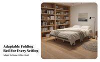 Space-Saving foldable Single Bed Easy to Fold Portable Cot Reinforced Frame Temporary Bedding robustDuty for Adults, Office Workers, Travelers, resting, Small Apartments, Hotel Rooms, Travel