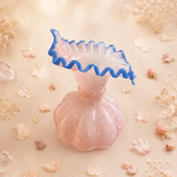 Handmade Glass Flower Vase Mouth-Blown Handmade Glass Vase for Tabletop