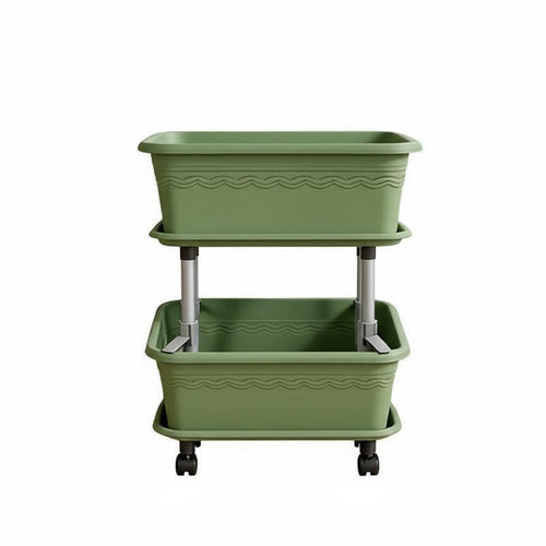 Rolling Vegetable Planter With Wheels Multi-Tier Planter Stand Heavy-Duty