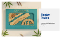 Creative Bamboo Ruler Set, Urban Landmark Engraved, DIY Souvenir, School Stationery, Gift