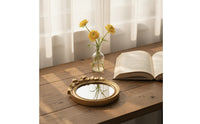 Mirror with Bow Frame Ornate Standing Mirror Decorative for Dessert Table