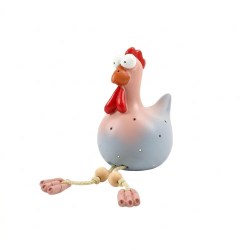 Chicken Statue with Dangling Legs Cartoon Chicken Figurine Cute for Desktop