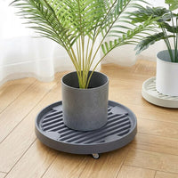 Plant Saucers with Rolling Casters, Flower Pot Base and Plant Pot Tray, One-Piece Molding Floor Standing Support for Indoor Outdoor Use