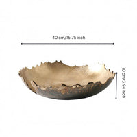 Gold Decorative Tray Textured Irregular Shape Tray Home Highlight for Tabletop Display