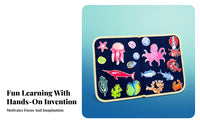 Sewn-on Ocean Felt Activity Board Matching Foldable Felt Play Board Interactive Learning for Children