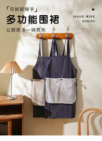 做饭围裙2026新款家用厨房防水防油工作服女围腰餐饮专用透气薄款