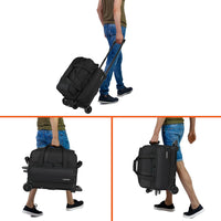 LARIPOP Large Capacity Rolling Two-Ball Bowling Bag