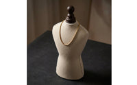 Necklace Display Bust Beige Linen Necklace Bust Elegant Pendant Display Stand Jewelers, Vendors, Boutiques