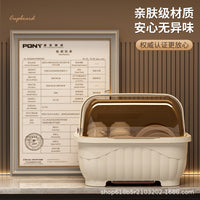Kitchen Cabinet Cream Style Dustproof Bowl and Dish Storage Rack for Students Dormitory Renters Tableware Bowl Chopstick Draining Rack