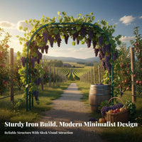 Metal Garden Arch Easy Assembly Rose Arch Trellis Weather-Resistant Climbing Plant Archway for Homeowners, DIY Enthusiasts, Pathway, Backyard, Patio