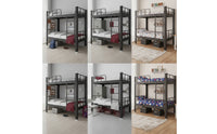 Metal Bunk Bed Space-Saving Bunk Bed with Storage Heavy Duty Furniture for Students, Employees, Student Rooms, Employee Housing, Apartments