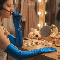 Women's Extra Long Patent Leather Opera Gloves for Cosplay & Costumes