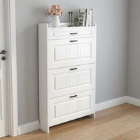 Tipping Footwear Storage Unit Tip-Out Drawers Flip Drawer Footwear Storage Unit Large Capacity for Apartment Dwellers, Homeowners, Hallway