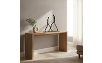 Matte Black Walking Figures Sculpture Minimalist Sculpture with Base Modern Metal Statue Abstract for Interior Designers, Entryway Table, Bookshelf, Office Desk