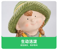 创意卡通人物雕塑太阳能灯摆件户外花园庭院装饰摆件园艺装饰品