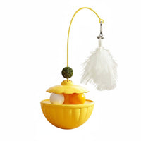 Self-Entertainment Wobbler Toy with Feather Boredom Relief Catnip Ball Track Toy 360° Rotation for Cats, Kittens, Indoor