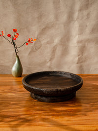 Solid Wood Dried Fruit Tray, Chinese Retro Style, Handmade, Wooden Fruit Plate