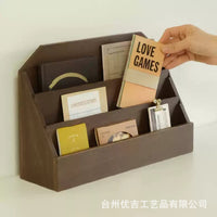 Japanese Style Wooden Desktop Organizer for Cards and Documents
