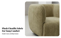 Curved Chenille Sectional Plush Upholstery Curved Cushiony Settee Deep Seating Mid-Centurymid-Century-1900s Modern & Aesthetic