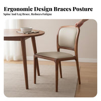 Leather-Upholstered Armchair Sturdy Wood Frame Upholstered Side Chair Minimalist Design Ergonomic Armrests for Homeowners