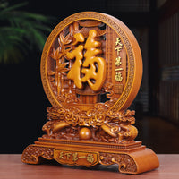 Chinese Style Resin Ornament with Bamboo Wood Grain