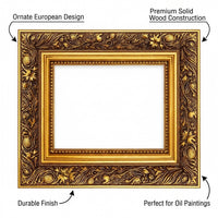 Ornate Vintage Wood Design Picture Frame, European Classical Wood Photo Frame, Solid Wood Ornate Picture Frame, Vintage A4 Photo Frame Ornate Gold