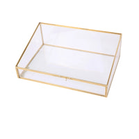 Transparent Jewelry Box with Glass Panels Clear Geometric Display Box Modern Jewelry Display Case Elegant for Dresser