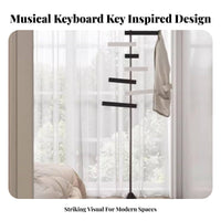 Piano Key Coat Tree Rotatable Hooks Freestanding Garment Holder Minimalist