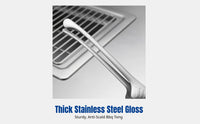Stainless Steel Food Tongs, 430 Korean BBQ Tongs, Round & Pointed Head, Modern minimalist design, Anti-Scald, Kitchen, Buffet