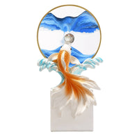 Fish Figurine Small Living Room Table Glossy Aquatic Sculpture with Base Durable Sturdy Design Unique Layered Texture Suitable for Wine Cabinet TV Cabinet Entryway Gift Giving