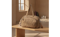Crossbody Quilted Travel Bag Multi-Pocket Duffel Bag with Side Pockets Soft Organized for Travelers, Commuters, Weekend Trips, Gym